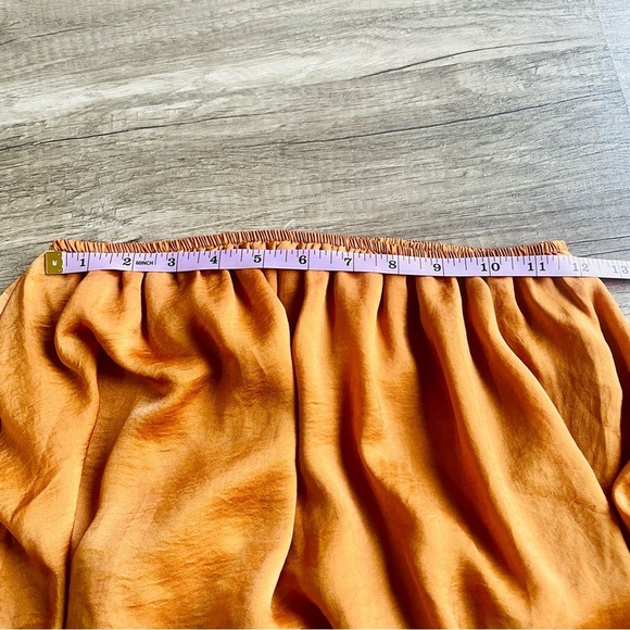 Princess Polly Strapless Orange Satin Romper Size 4 - Picture 6 of 7